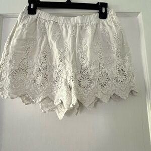 Kimchi Blue High Waist White Lace Shorts